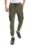 Side Mesh Pocket Textured Khaki Jogger