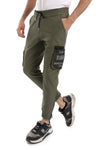 Side Mesh Pocket Textured Khaki Jogger