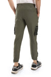 Side Mesh Pocket Textured Khaki Jogger