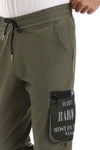 Side Mesh Pocket Textured Khaki Jogger