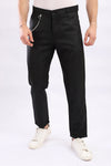 Slub Pattern Classic Chino Pants – Black