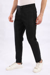 Slub Pattern Classic Chino Pants – Black