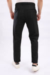 Slub Pattern Classic Chino Pants – Black