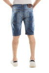 Splatter Pattern Ripped Medium Washed Jeans Shorts