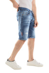 Splatter Pattern Ripped Light Washed Jeans Shorts