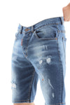 Splatter Pattern Ripped Light Washed Jeans Shorts