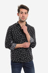 Buttons Down Pineapple Long Sleeves Shirt - Navy Blue