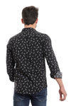 Buttons Down Pineapple Long Sleeves Shirt - Navy Blue