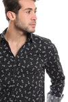 Buttons Down Pineapple Long Sleeves Shirt - Navy Blue